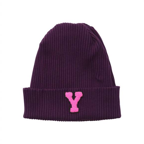 NEW CHRISTINA ROHDE embroidered letter beanie in purple - Picture 2 of 2